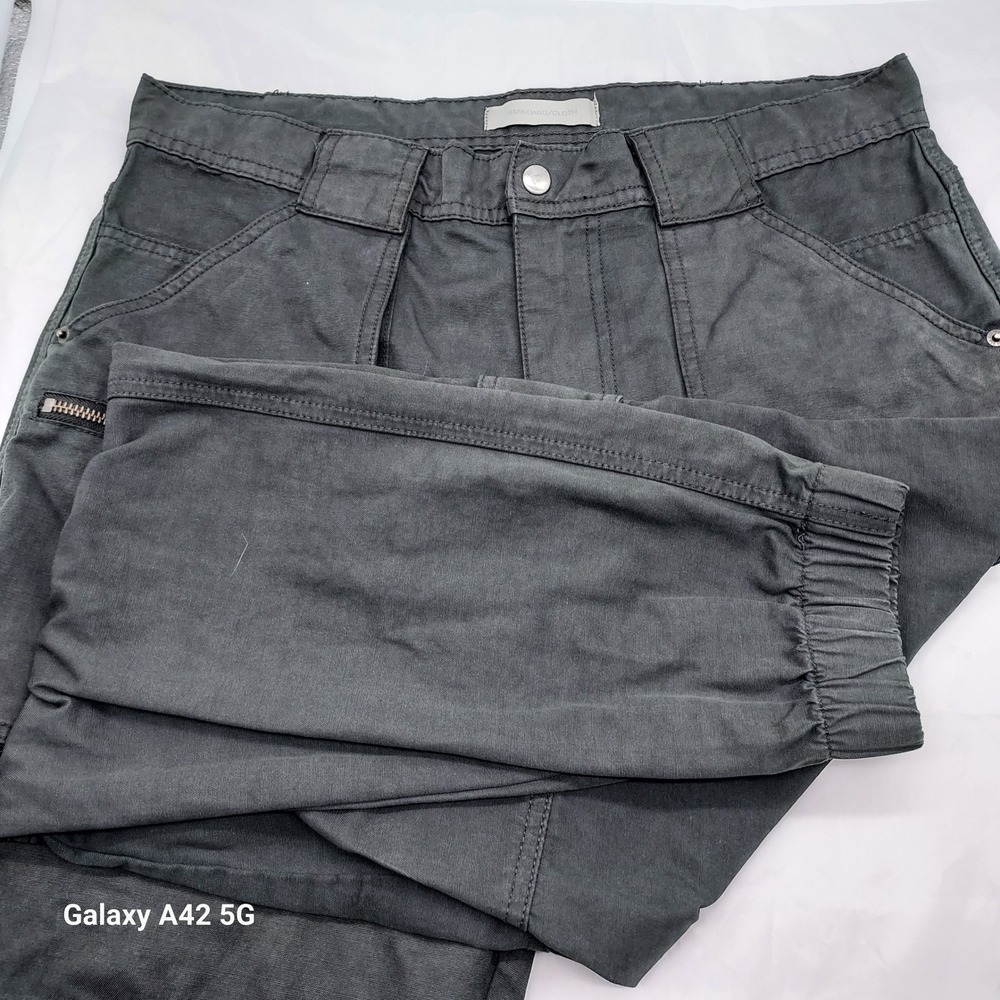 Standard Cloth Mens Cargo Jogger Pants Gray Utility Multi-Pocket Size Medium
